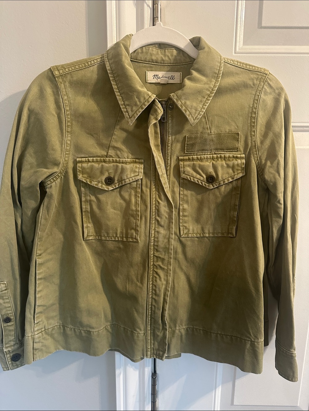 Madewell Olive Green Zip-Front Utility Jacket